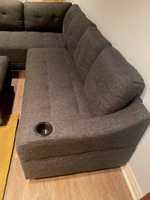 Grey Wayfair Sectional Sofa + Storage Ottoman (*BRAND NEW)