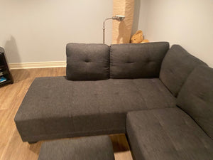 Grey Wayfair Sectional Sofa + Storage Ottoman (*BRAND NEW)