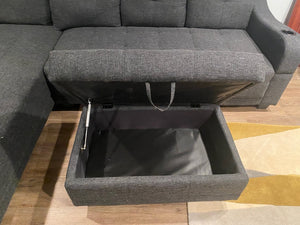 Grey Wayfair Sectional Sofa + Storage Ottoman (*BRAND NEW)