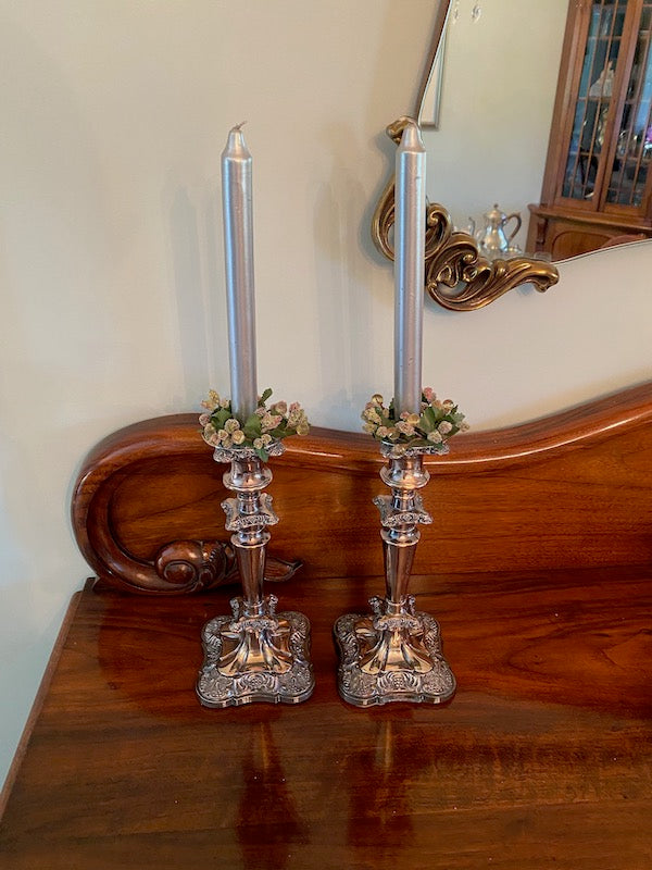 Pair of Silver Plated Candlesticks