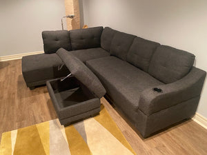 Grey Wayfair Sectional Sofa + Storage Ottoman (*BRAND NEW)