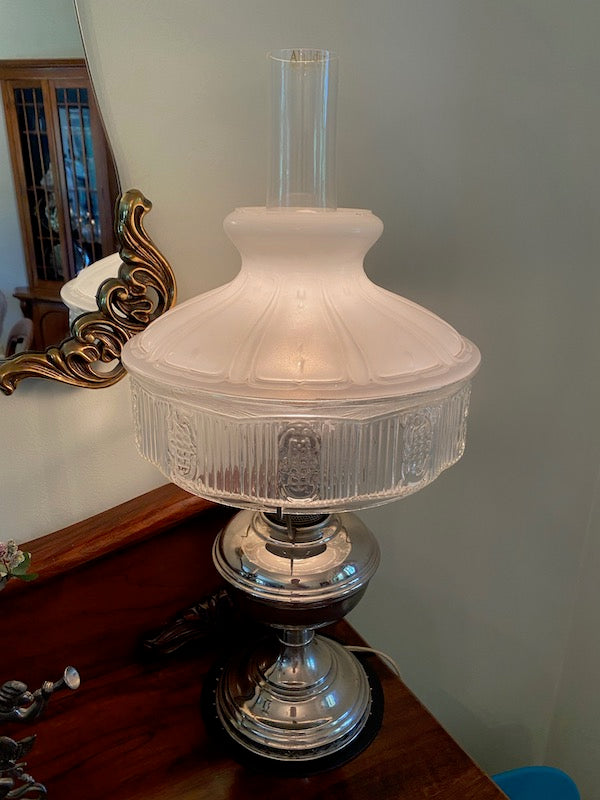 Vintage "Aladdin" Retrofitted Oil Lamp Into a Table Lamp
