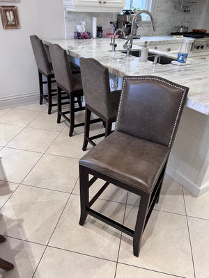 4 Leather Barstools