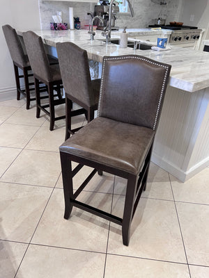 4 Leather Barstools