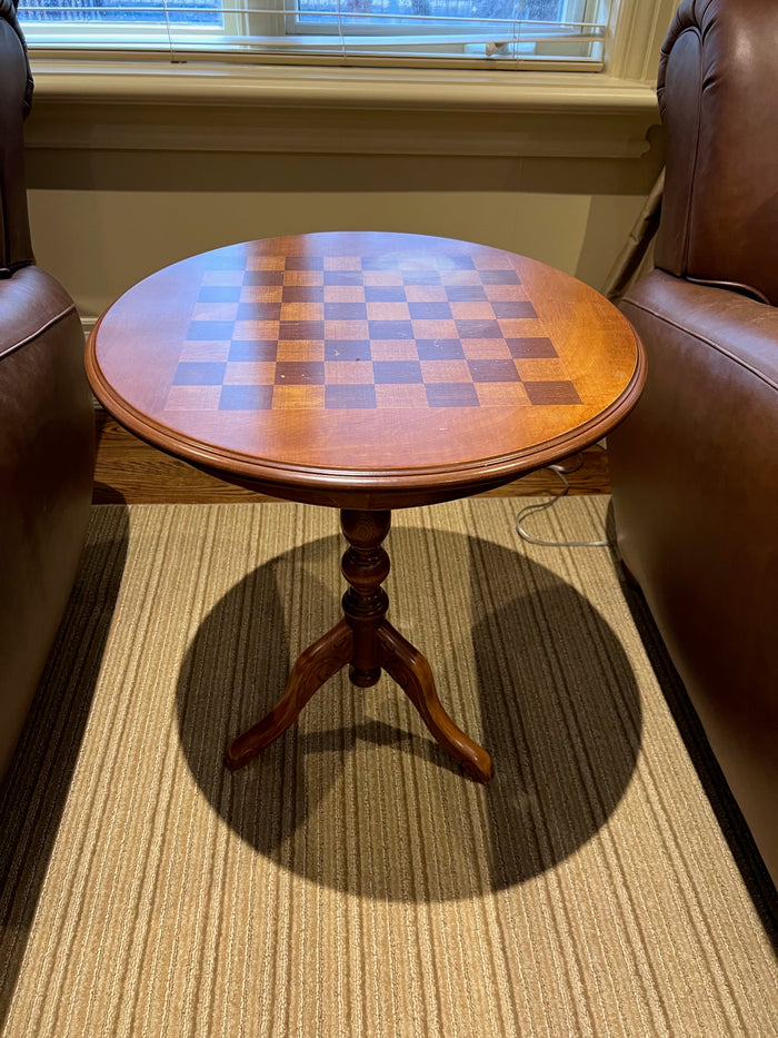 Round Chess Accent Table