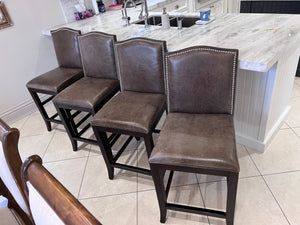 4 Leather Barstools