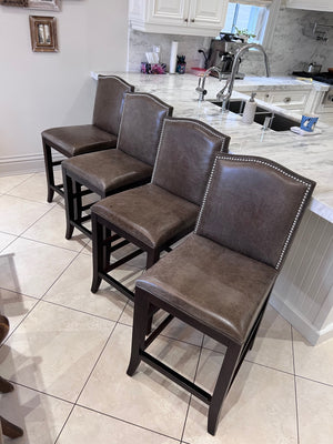 4 Leather Barstools