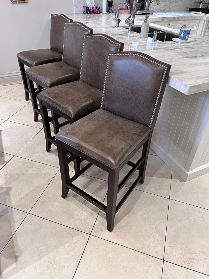 4 Leather Barstools