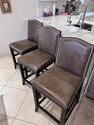 4 Leather Barstools
