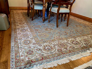 100% Wool Blue Rug- 9ft x 11ft