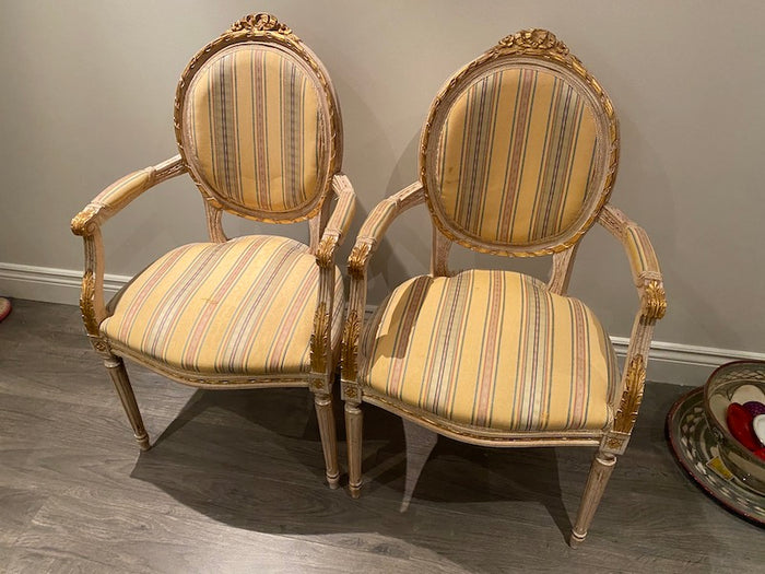 Pair of Louis XIV Armchairs (*condition)