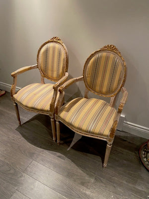 Pair of Louis XIV Armchairs (*condition)