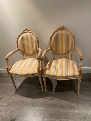 Pair of Louis XIV Armchairs (*condition)