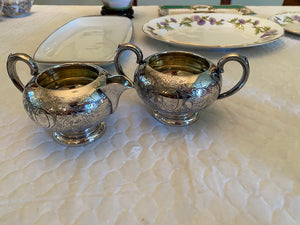 "Ellis Bros" Silver Plated Cream & Sugar