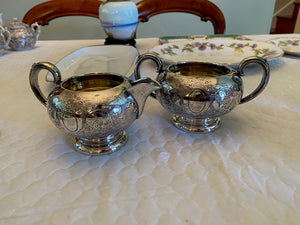 "Ellis Bros" Silver Plated Cream & Sugar