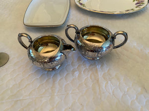 "Ellis Bros" Silver Plated Cream & Sugar