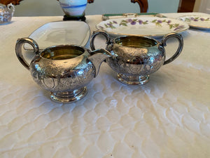 "Ellis Bros" Silver Plated Cream & Sugar