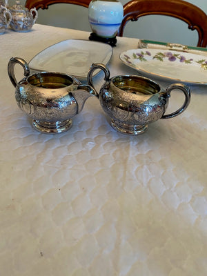 "Ellis Bros" Silver Plated Cream & Sugar