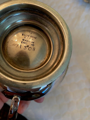 "Ellis Bros" Silver Plated Cream & Sugar