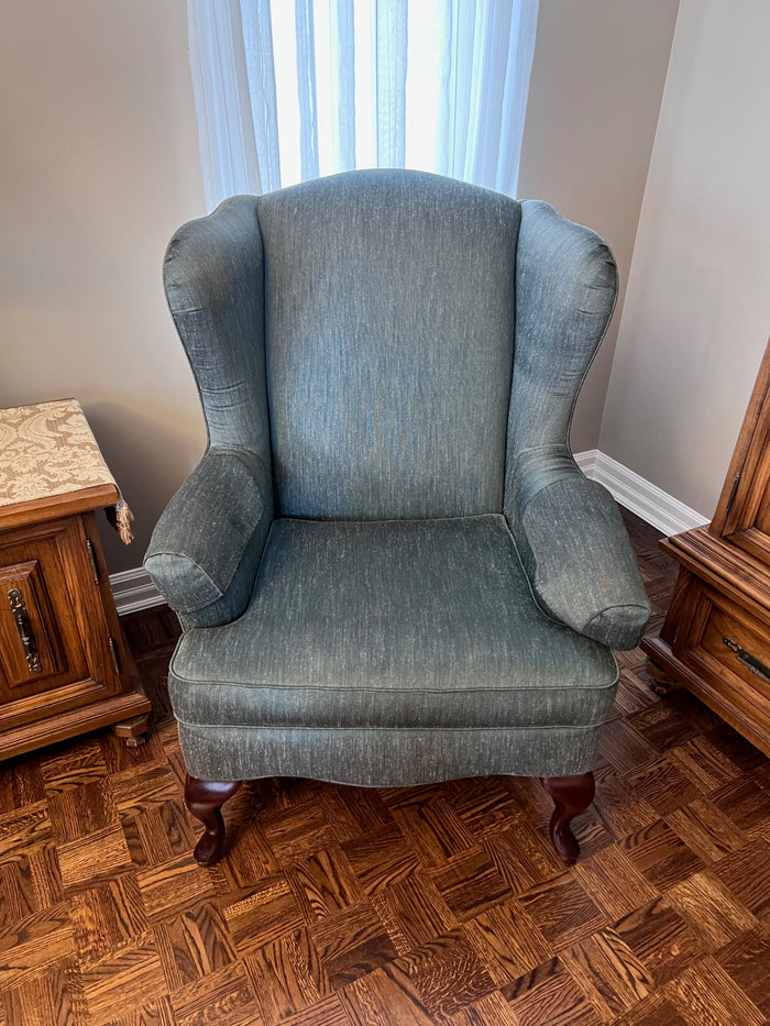 Vintage Sklar-Peppler Green Wingback Chair