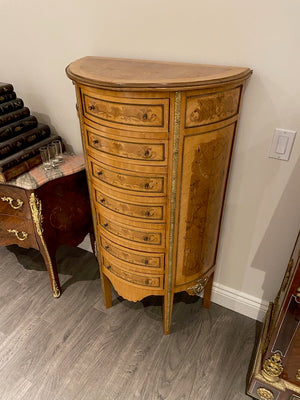 20th Century French Demilune Cabinet, 7 Drawers
