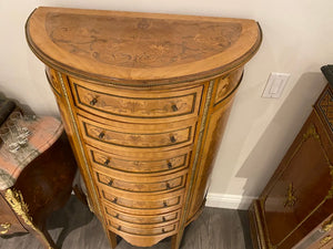 20th Century French Demilune Cabinet, 7 Drawers