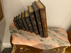 "Shaw-Pezzo" Reverse Stacked Leather Books- Decor (*2 available)