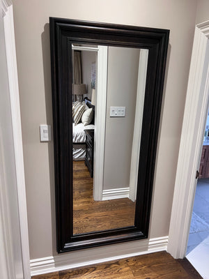 Large Full Length Deep Brown Wood Mirror