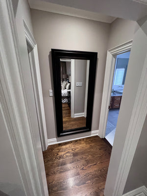 Large Full Length Deep Brown Wood Mirror