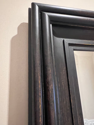Large Full Length Deep Brown Wood Mirror