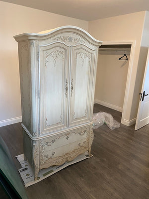 Drexel Heritage White Armoire with painted accents