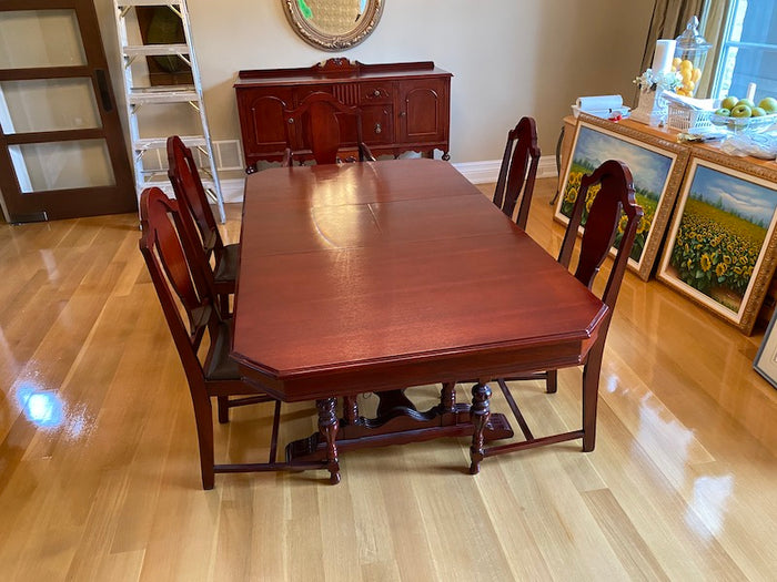 Antique Dining Table + 5 Chairs