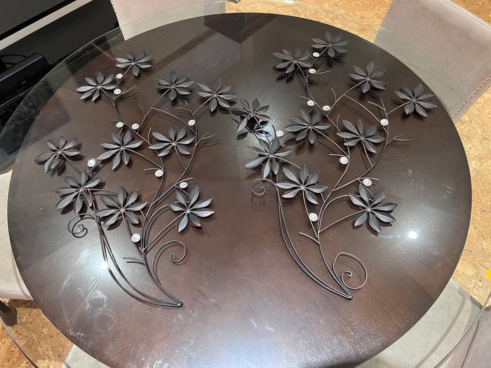 Pair of Flower Metal Wall Decor