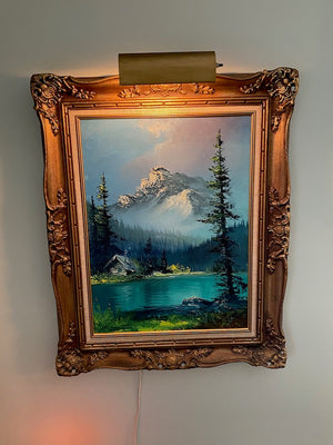 Original Framed & Signed Oil Painting- Mountain Scene