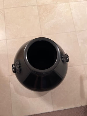 Black Metal Vase, Made in Japan- 17"h