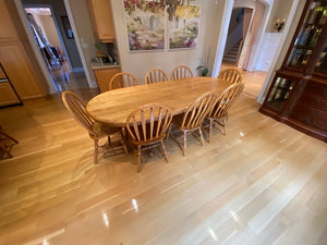 "Canadian Wood Design Ltd" Custom Made Oak Wood Dining Table + 8 Chairs