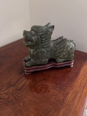 Jade Foo Dog, Griffin on Rose (Retail $500)