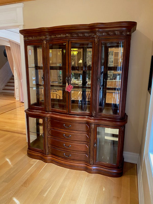 "AICO Michael Amini"- La Francaise Signature Series China Cabinet With Touch Lighting (*LIKE NEW)