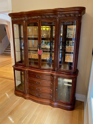 "AICO Michael Amini"- La Francaise Signature Series China Cabinet With Touch Lighting (*LIKE NEW)