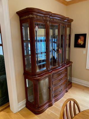 "AICO Michael Amini"- La Francaise Signature Series China Cabinet With Touch Lighting (*LIKE NEW)