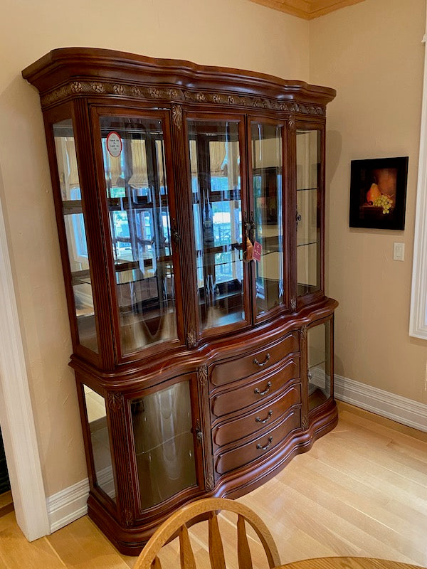 "AICO Michael Amini"- La Francaise Signature Series China Cabinet With Touch Lighting (*LIKE NEW)