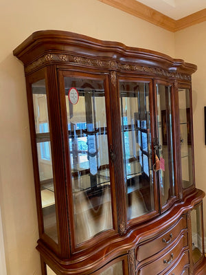 "AICO Michael Amini"- La Francaise Signature Series China Cabinet With Touch Lighting (*LIKE NEW)