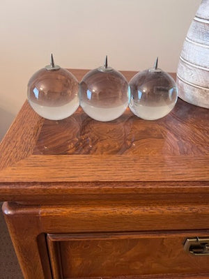 MCM Alfredo Barbini Murano Glass, 3 Spheres Candle Holder