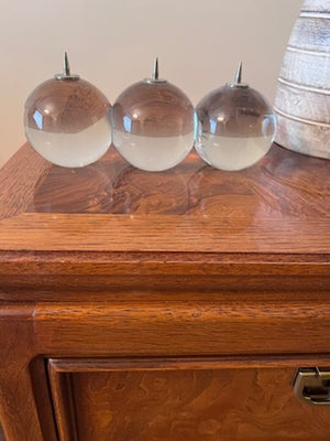 MCM Alfredo Barbini Murano Glass, 3 Spheres Candle Holder