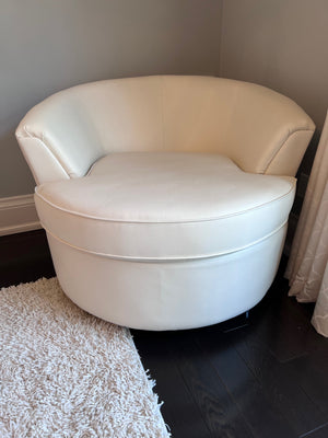 White 'Sofa by Fancy' Leather Cuddler Chair