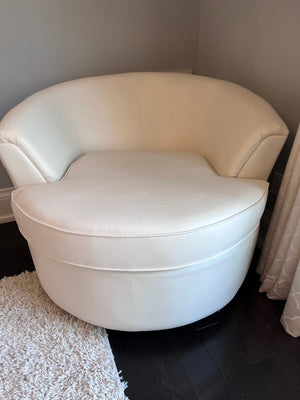 White 'Sofa by Fancy' Leather Cuddler Chair