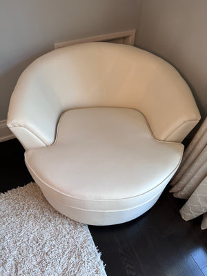 White 'Sofa by Fancy' Leather Cuddler Chair