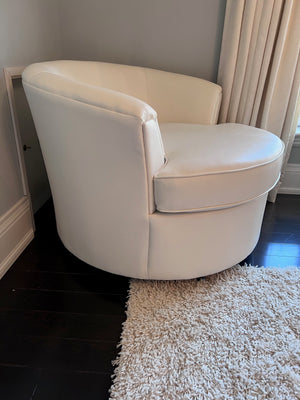 White 'Sofa by Fancy' Leather Cuddler Chair