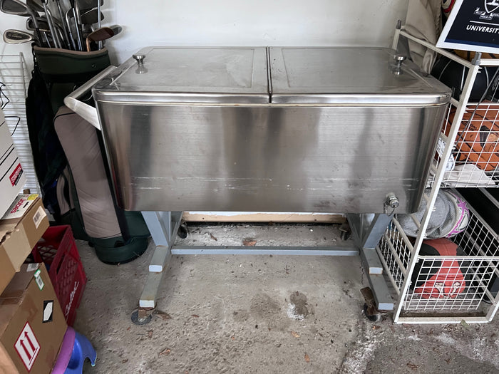 Stainless Steel Outdoor Cooler on Wheels