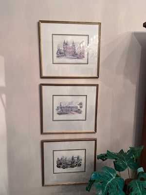3 Prints- England Landmarks by Kenneth A Bromley